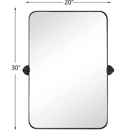 TEHOME Jonathan Miroir mural rectangulaire pivotant et inclinable en métal