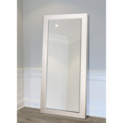 Grand miroir en bois de grange - Blanc vieilli - 62X27