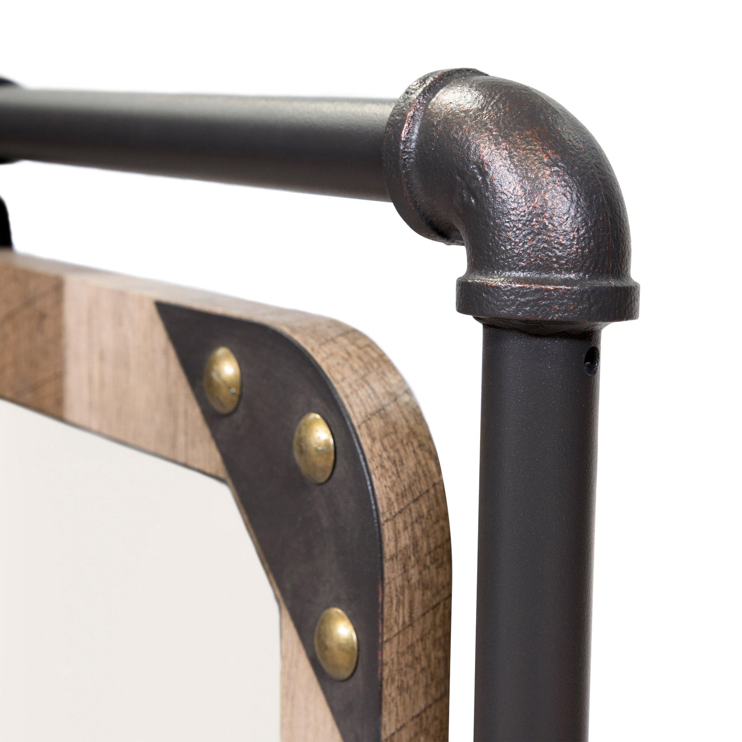 Miroir mural suspendu en métal Revo Industrial de 78 cm (31 pouces) de Furniture of America