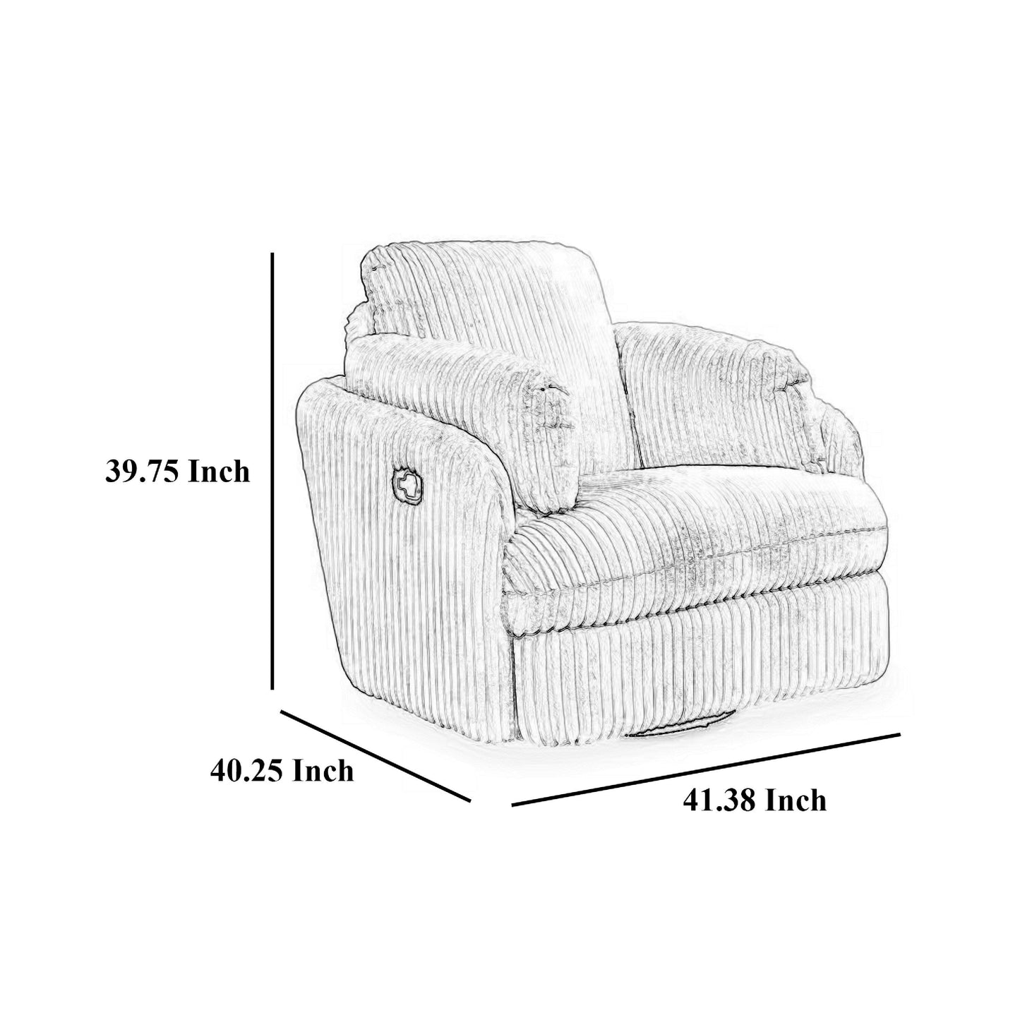 Fauteuil inclinable pivotant Rikki, glissement manuel, tissu velours gris, 2 coussins