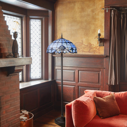 Lampe de sol River of Goods Allistar en verre teinté et résine, 3 lumières, 163 cm de haut - 51L x 51l x 163H