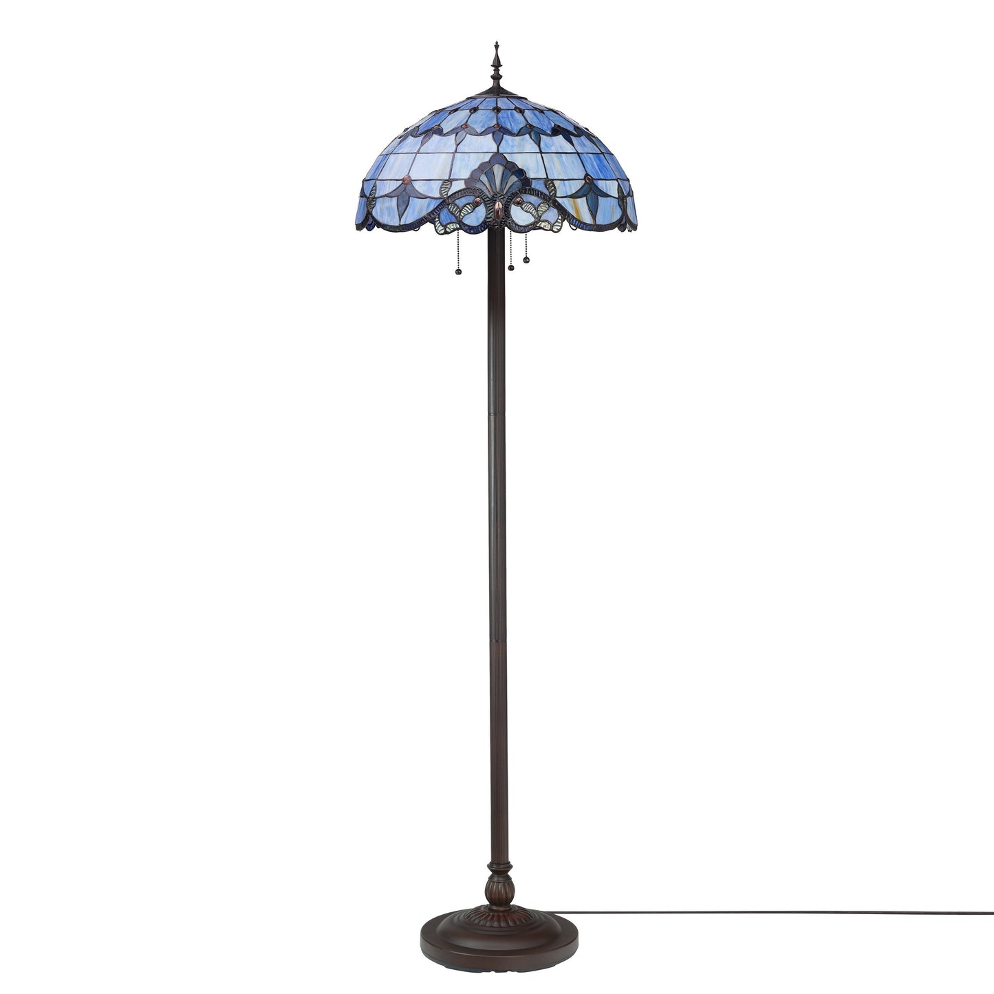 Lampe de sol River of Goods Allistar en verre teinté et résine, 3 lumières, 163 cm de haut - 51L x 51l x 163H