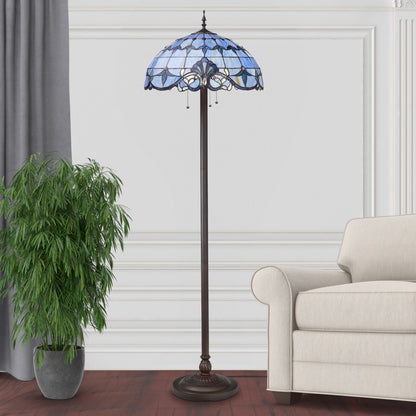 Lampe de sol River of Goods Allistar en verre teinté et résine, 3 lumières, 163 cm de haut - 51L x 51l x 163H