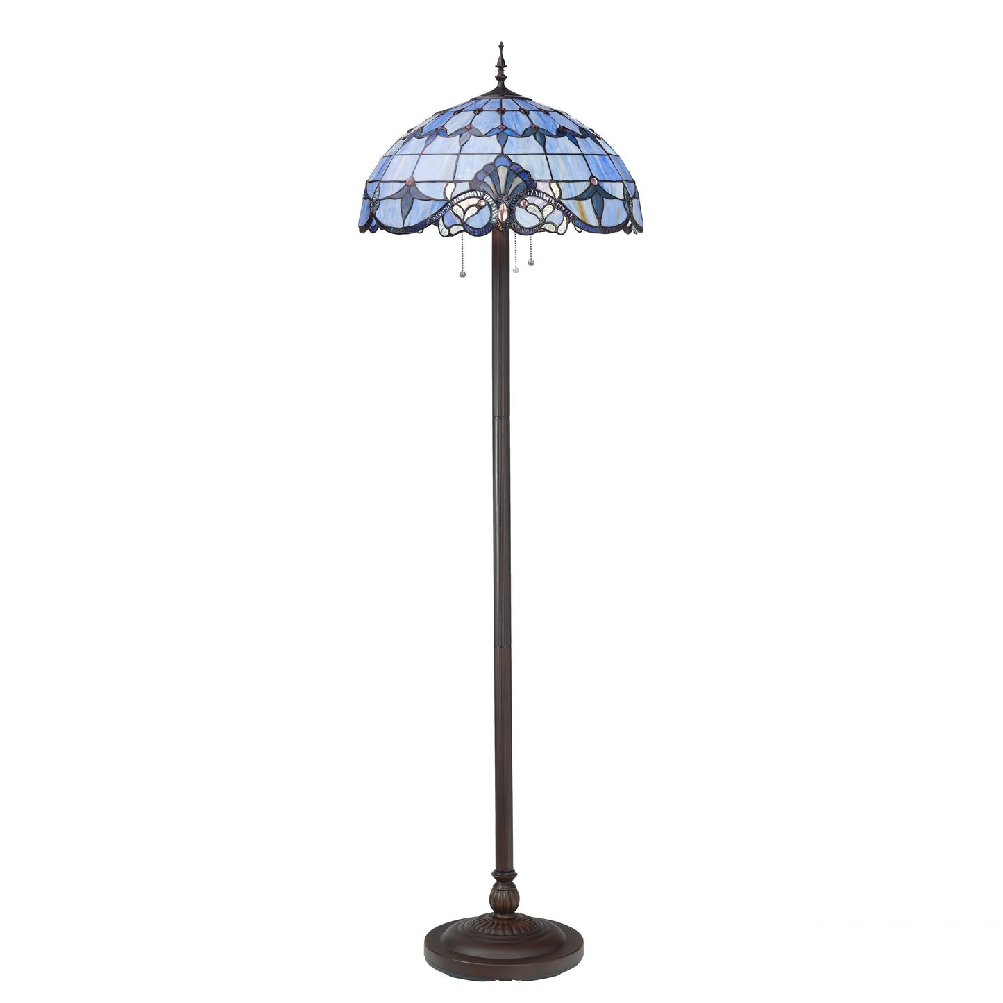 Lampe de sol River of Goods Allistar en verre teinté et résine, 3 lumières, 163 cm de haut - 51L x 51l x 163H