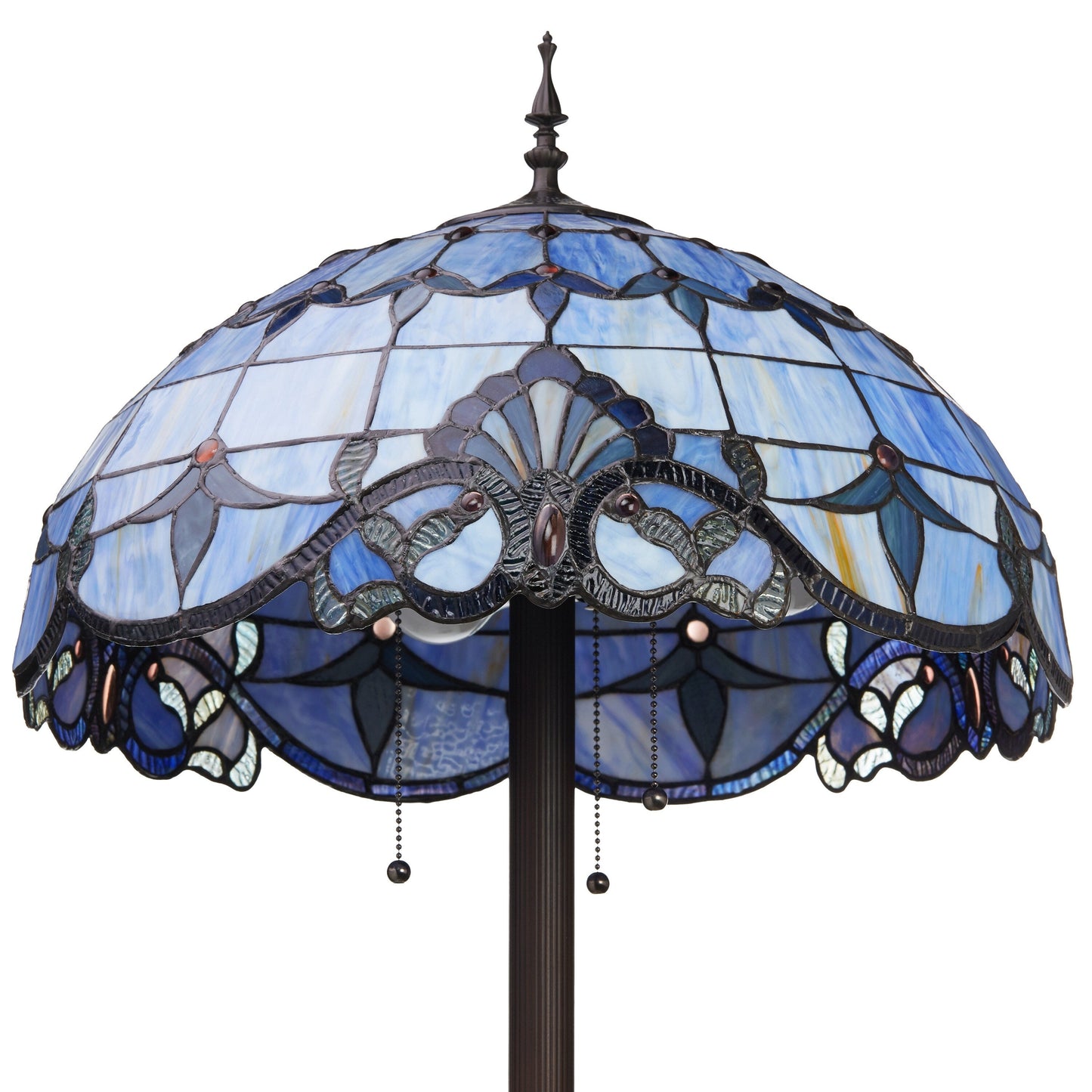 Lampe de sol River of Goods Allistar en verre teinté et résine, 3 lumières, 163 cm de haut - 51L x 51l x 163H