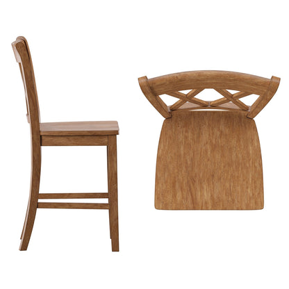 Chaises de bar Ronda à dossier double en X (lot de 2)