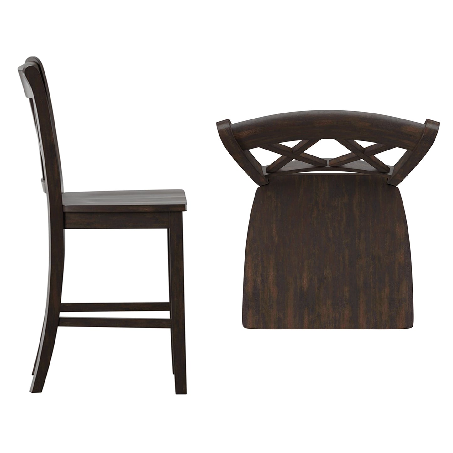 Chaises de bar Ronda à dossier double en X (lot de 2)