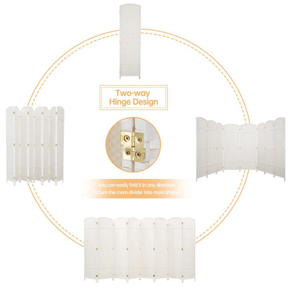 Paravent pliable, séparateur de pièce, hauteur 6 pieds, fibre tressée, écran de confidentialité autoportant