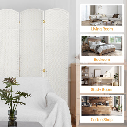 Paravent pliable, séparateur de pièce, hauteur 6 pieds, fibre tressée, écran de confidentialité autoportant