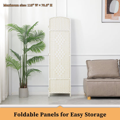 Paravent pliable, séparateur de pièce, hauteur 6 pieds, fibre tressée, écran de confidentialité autoportant