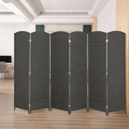 Paravent pliable, séparateur de pièce, hauteur 6 pieds, fibre tressée, écran de confidentialité autoportant