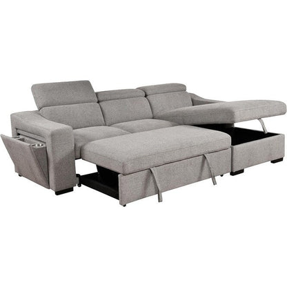 Roomfitters 103 Canapé Sectionnel Convertible avec Chaise Longue de Rangement, Appuie-Têtes Réglables, Canapé d'Angle Couchage en Forme de L