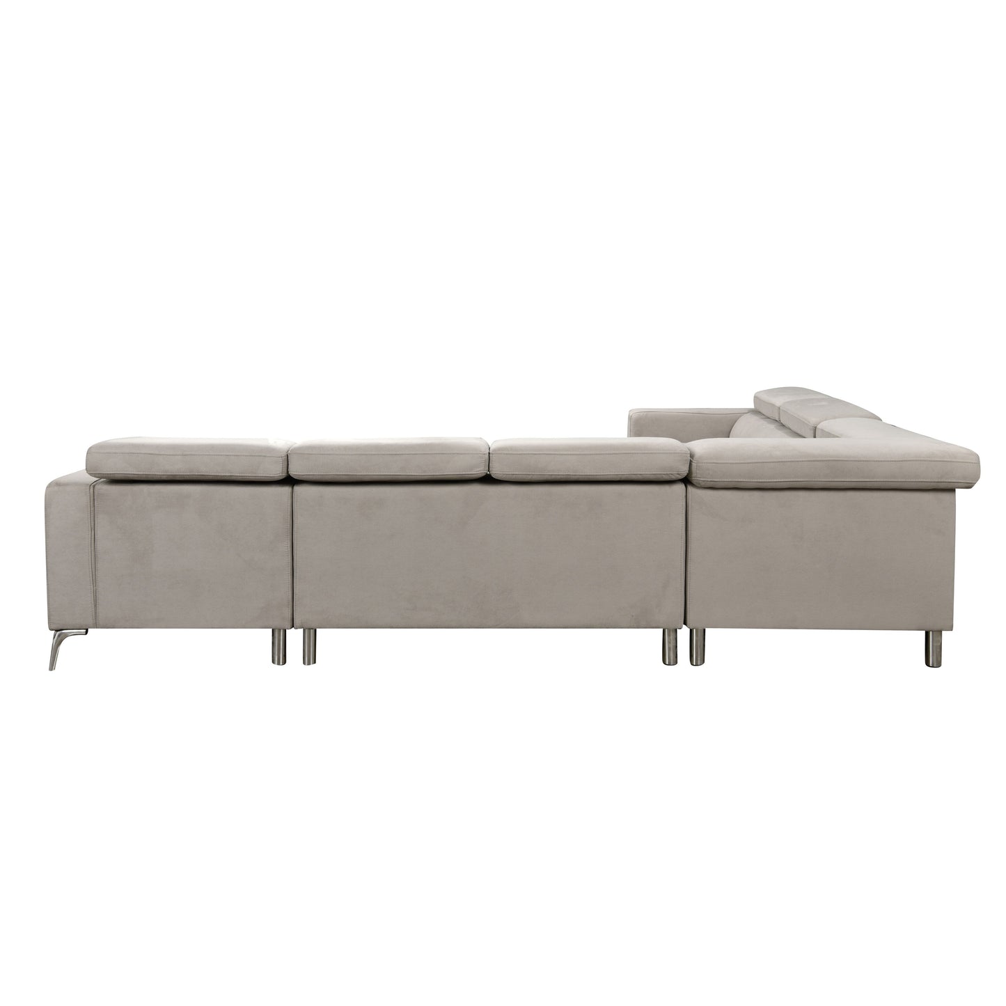 Roomfitters 122 Canapé Sectionnel Extra-Large avec Chaise Longue et Range-Ménage, Canapé Contemporain en Forme de U à 7 Places