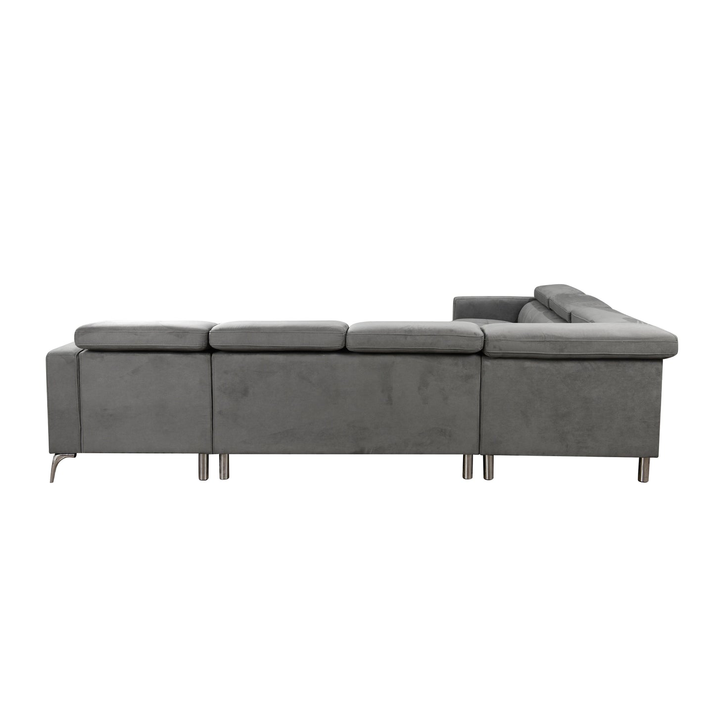 Roomfitters 122 Canapé Sectionnel Extra-Large avec Chaise Longue et Range-Ménage, Canapé Contemporain en Forme de U à 7 Places