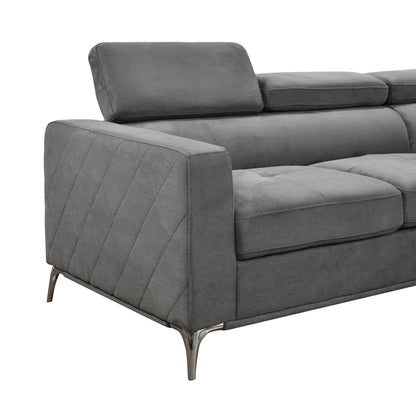 Roomfitters 122 Canapé Sectionnel Extra-Large avec Chaise Longue et Range-Ménage, Canapé Contemporain en Forme de U à 7 Places