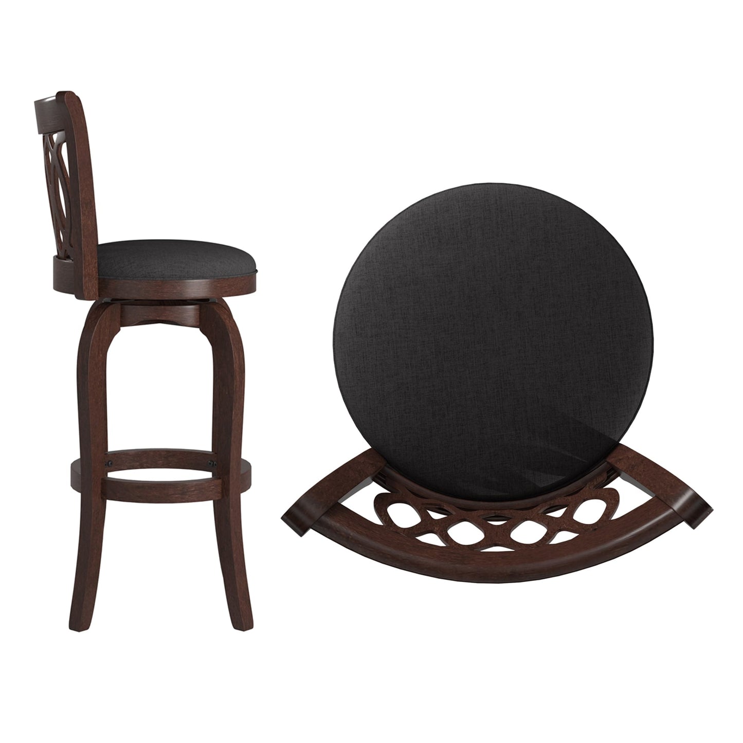 Tabouret de bar pivotant Rovinj avec dossier incurvé