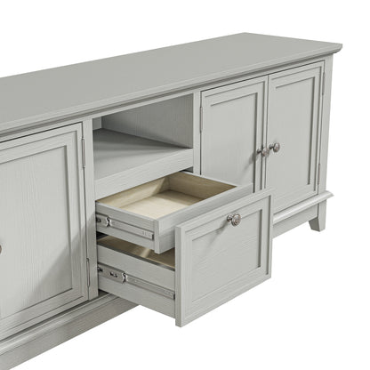 Meuble TV rustique de 183 cm (72 pouces) avec étagères réglables et rangement caché - 183 cm de largeur