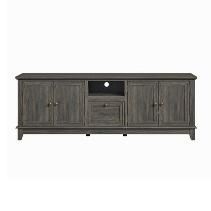 Meuble TV rustique de 183 cm (72 pouces) avec étagères réglables et rangement caché - 183 cm de largeur