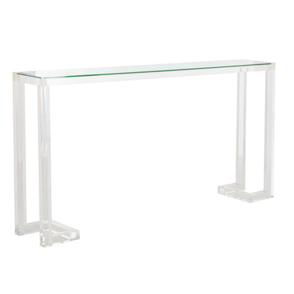 Table console en acrylique Couture Camryn de SAFAVIEH - Transparent - 60 L x 10 l x 30 h - 52Lx10Lx30H