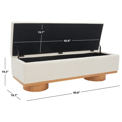 Banc de rangement SAFAVIEH Couture Sunneva Boucle - 155 cm L x 51 cm P x 48 cm H - 155Lx51Px48H