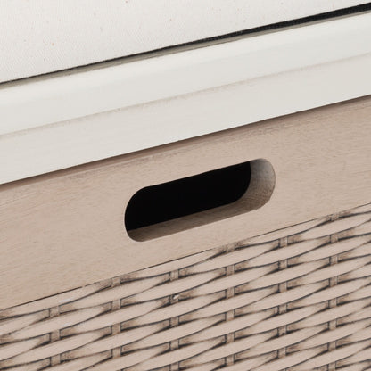 Banc de rangement avec 3 tiroirs et coussin SAFAVIEH Fiorello - 120 L x 38 l x 48 h - 120Lx38Lx48H