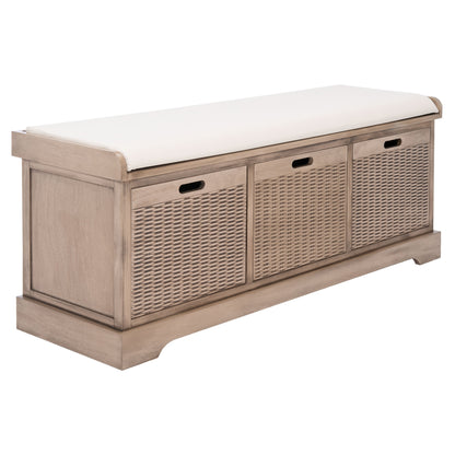Banc de rangement avec 3 tiroirs et coussin SAFAVIEH Fiorello - 120 L x 38 l x 48 h - 120Lx38Lx48H