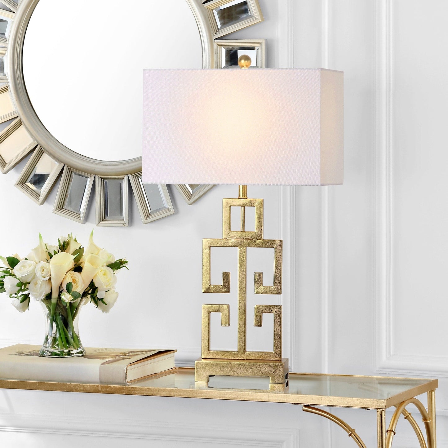 SAFAVIEH Lighting Chantelle, lampe de table antique dorée de 74 cm (lot de 2) - 16W x 9D x 74H