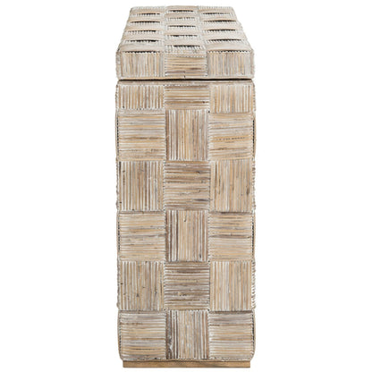 Table console en rotin SAFAVIEH Mindel - 51L x 14P x 32H (largeur x profondeur x hauteur)