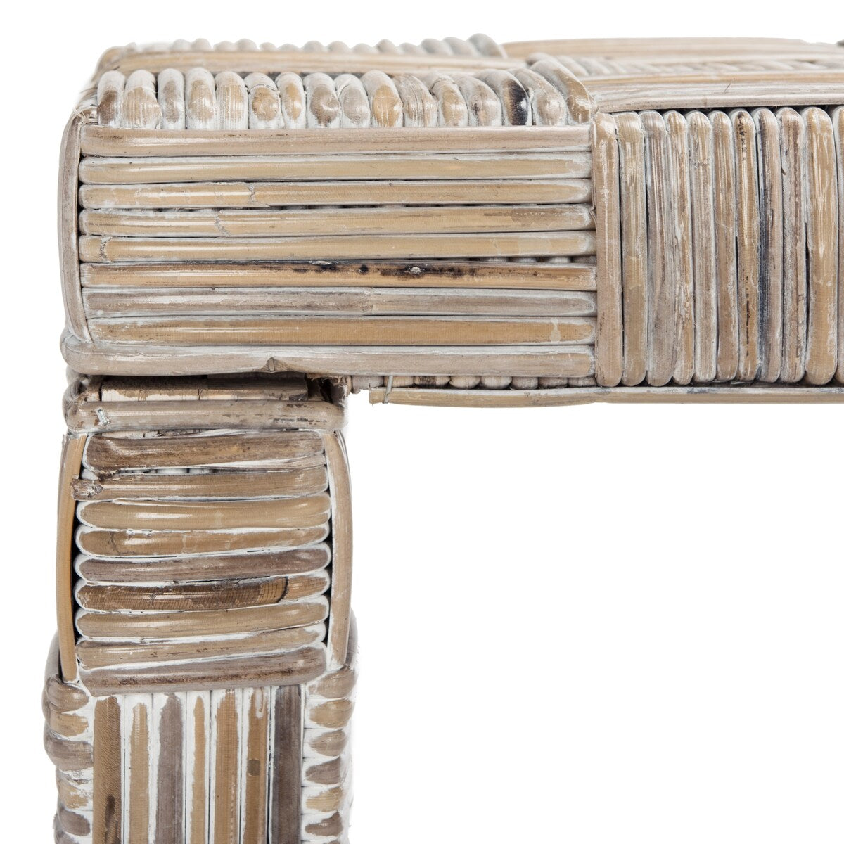 Table console en rotin SAFAVIEH Mindel - 51L x 14P x 32H (largeur x profondeur x hauteur)