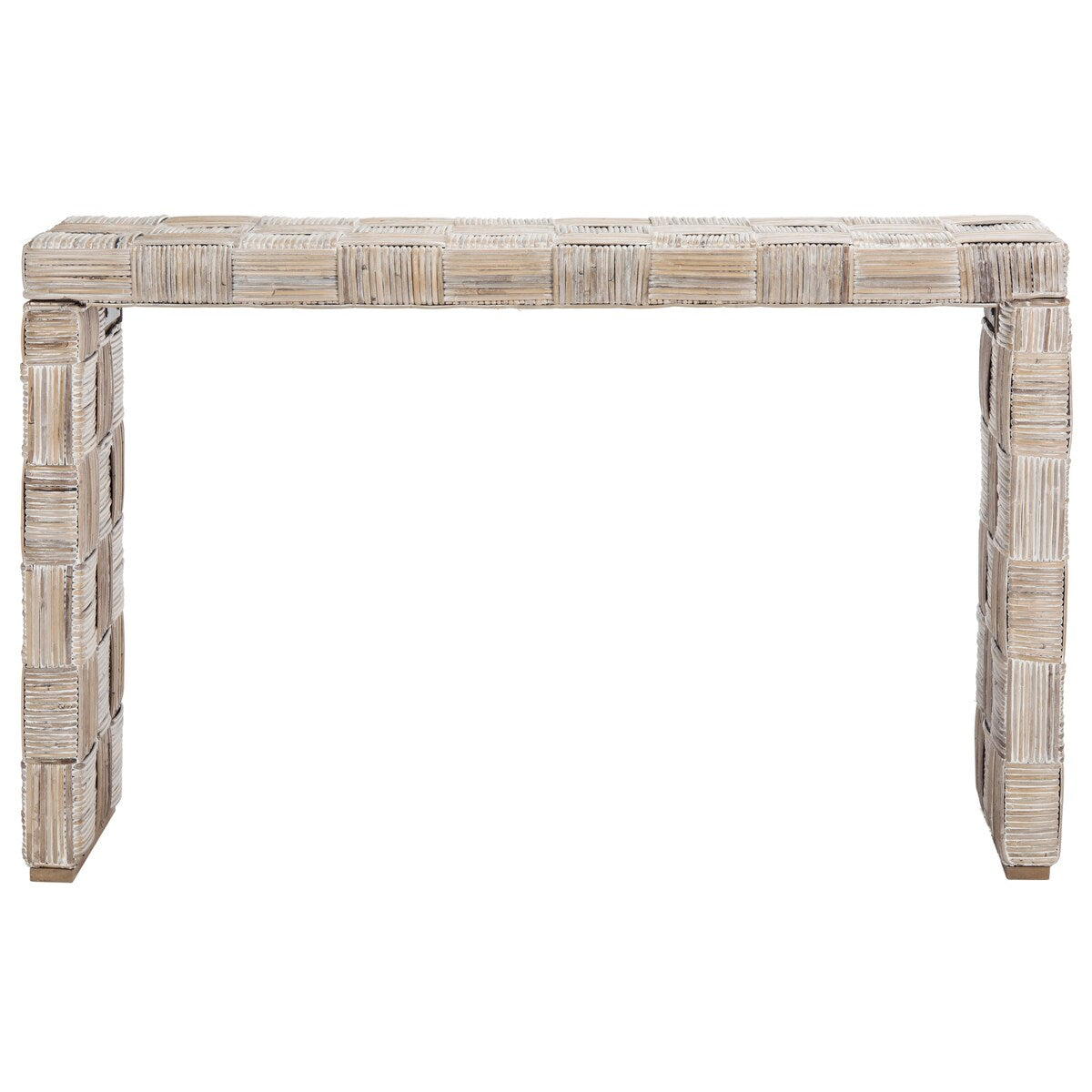 Table console en rotin SAFAVIEH Mindel - 51L x 14P x 32H (largeur x profondeur x hauteur)