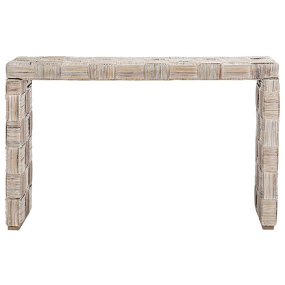 Table console en rotin SAFAVIEH Mindel - 51L x 14P x 32H (largeur x profondeur x hauteur)