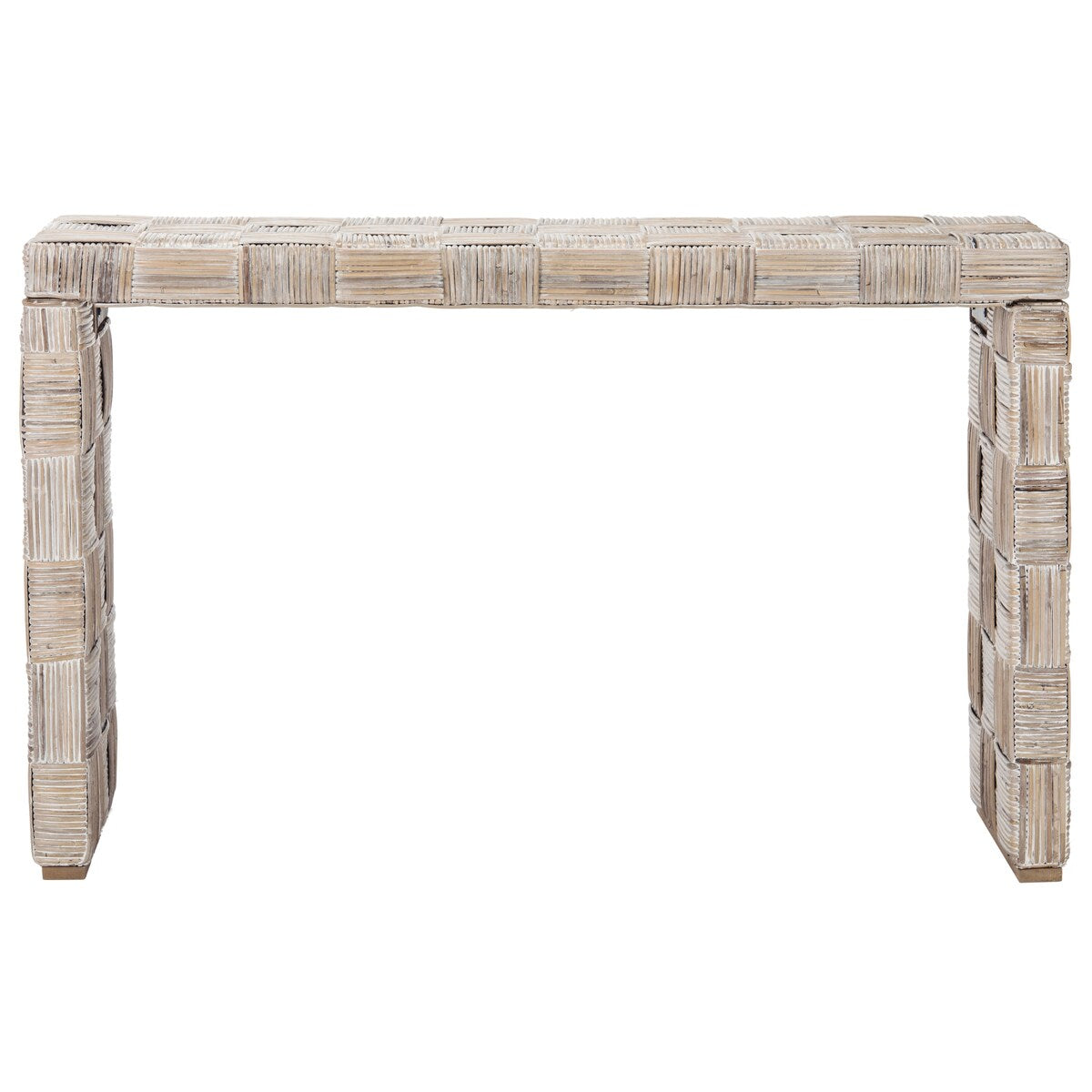Table console en rotin SAFAVIEH Mindel - 51L x 14P x 32H (largeur x profondeur x hauteur)