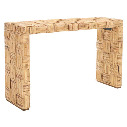 Table console en rotin SAFAVIEH Mindel - 51L x 14P x 32H (largeur x profondeur x hauteur)