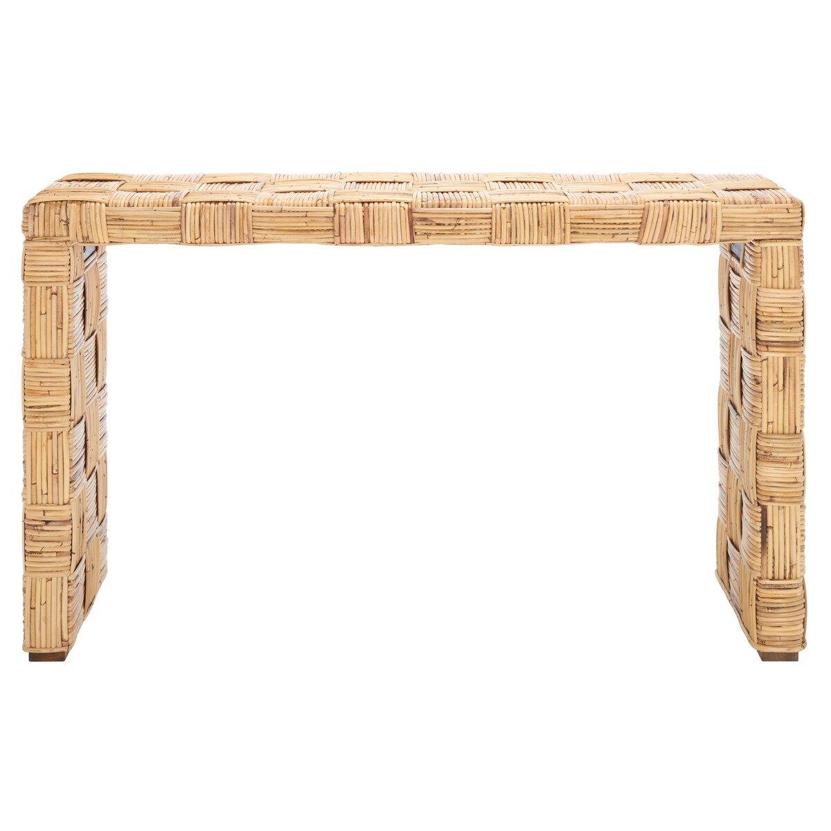 Table console en rotin SAFAVIEH Mindel - 51L x 14P x 32H (largeur x profondeur x hauteur)
