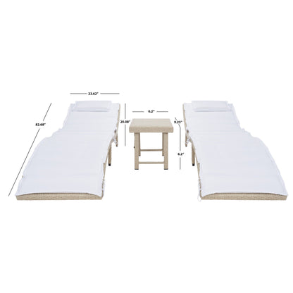 Ensemble de chaises longues de jardin Blaguna 3 pièces de SAFAVIEH - 83L x 20P x 24H (dimensions en pouces)