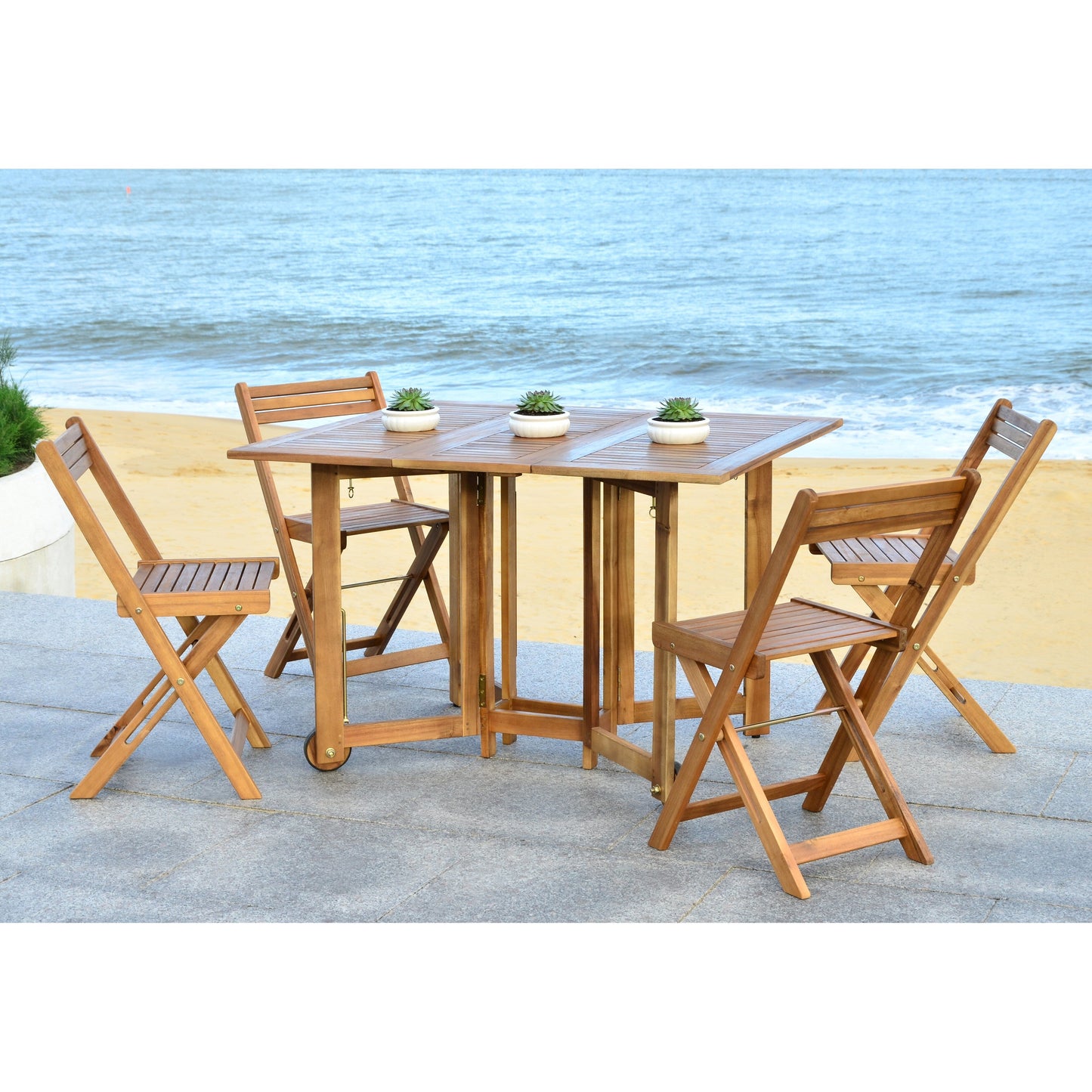 Ensemble de table de jardin SAFAVIEH Brandy 5 pièces - 109 L x 89 P x 74 H (cm)