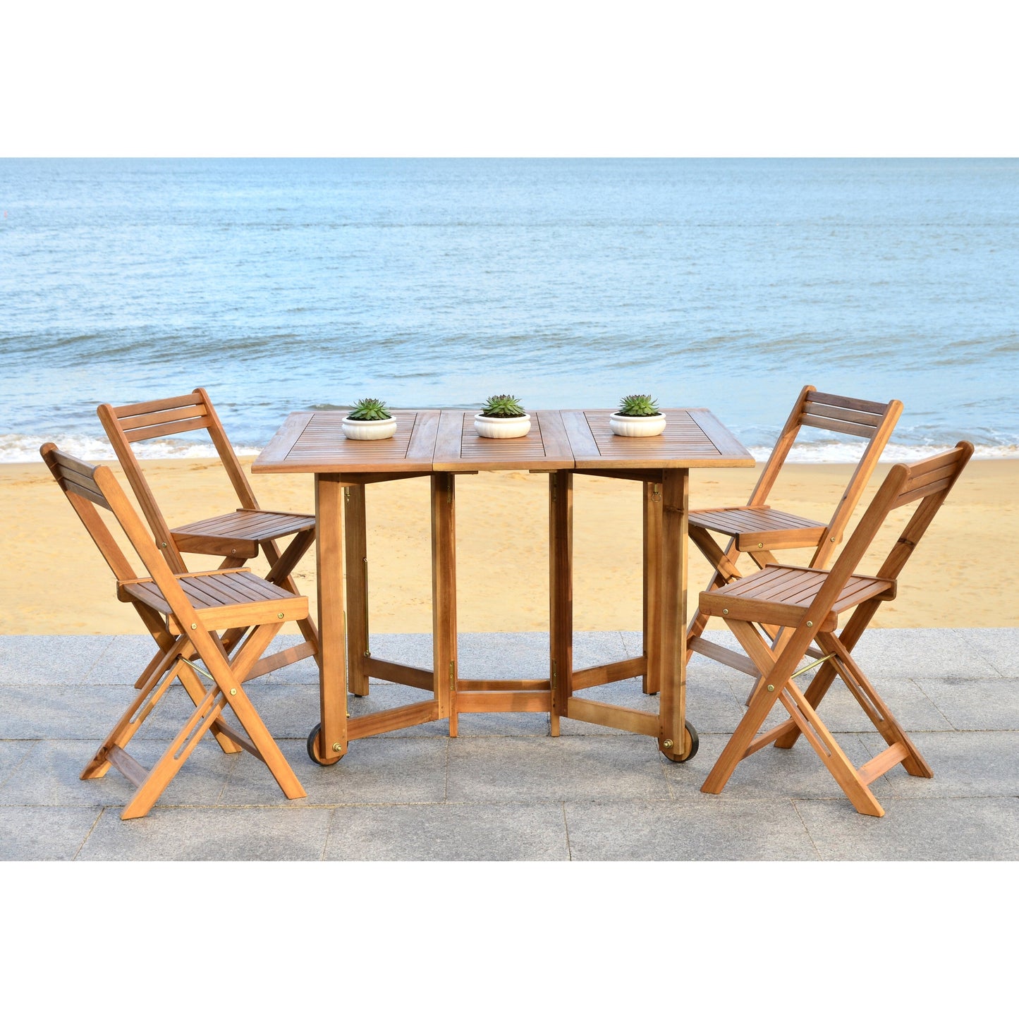 Ensemble de table de jardin SAFAVIEH Brandy 5 pièces - 109 L x 89 P x 74 H (cm)