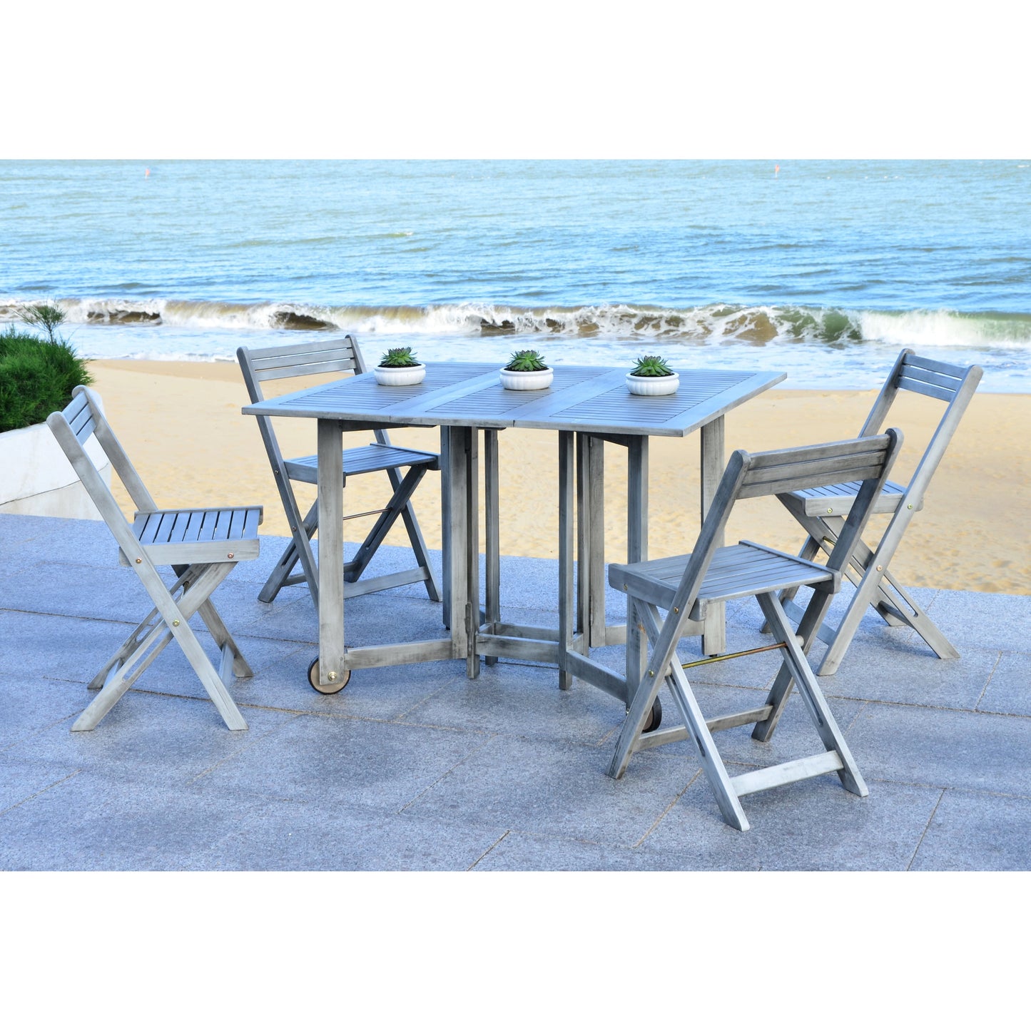 Ensemble de table de jardin SAFAVIEH Brandy 5 pièces - 109 L x 89 P x 74 H (cm)