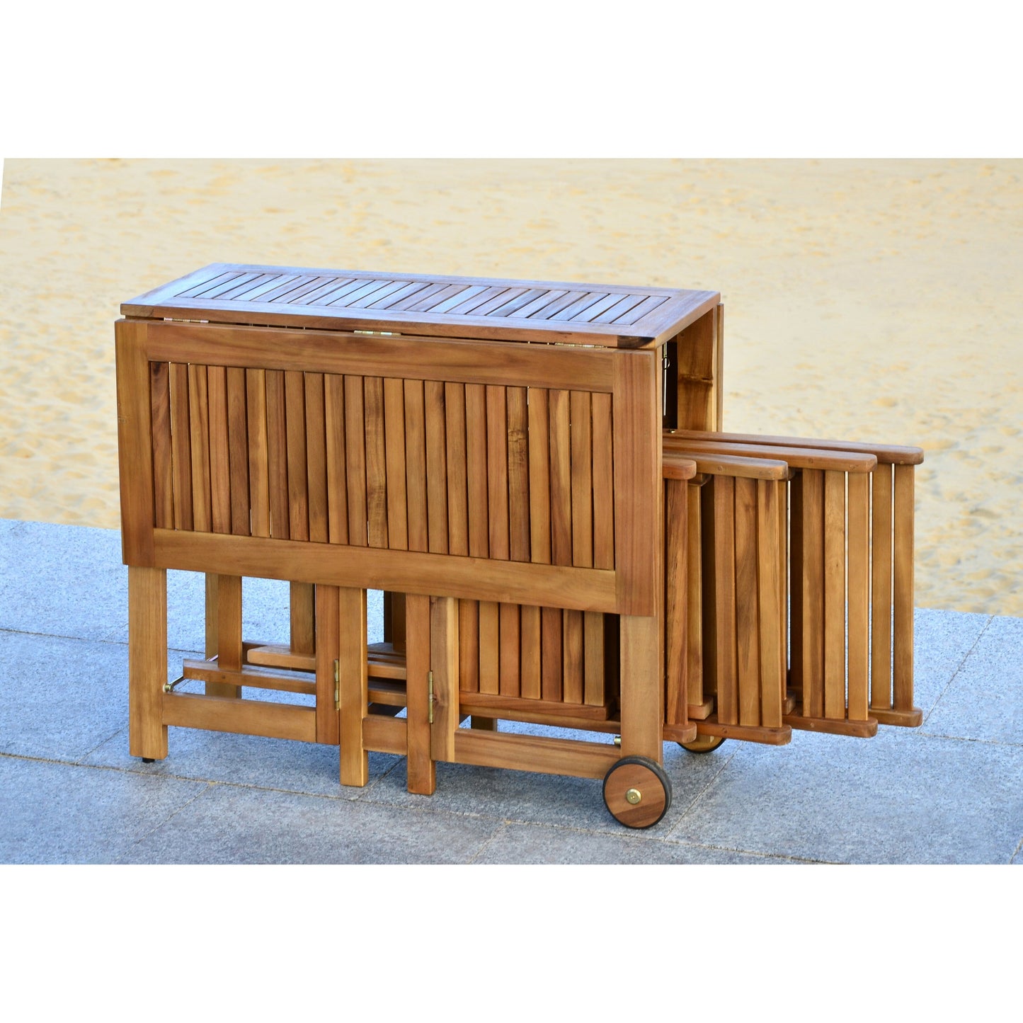 Ensemble de table de jardin SAFAVIEH Brandy 5 pièces - 109 L x 89 P x 74 H (cm)