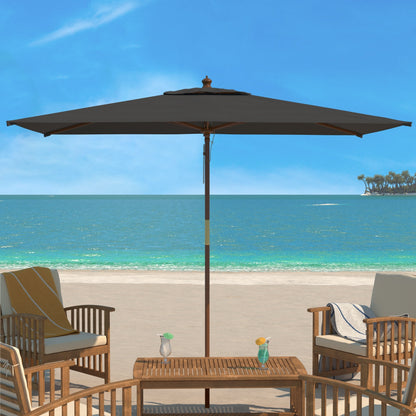 Parasol de jardin Glauca 3,35 m (11 pieds) en bois avec poulie de la marque SAFAVIEH