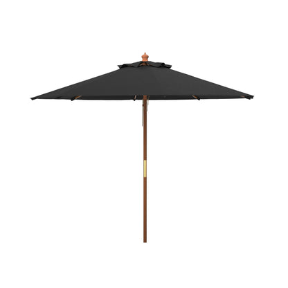 Parasol de jardin Glauca 3,35 m (11 pieds) en bois avec poulie de la marque SAFAVIEH