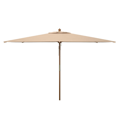 Parasol de jardin Glauca 3,35 m (11 pieds) en bois avec poulie de la marque SAFAVIEH