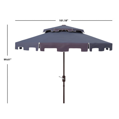 Parasol de jardin SAFAVIEH Livia 9 pieds à double toit, pied non inclus.
