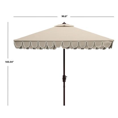 Parasol carré de 7,5 pieds pour extérieur, modèle Naima Valance de SAFAVIEH