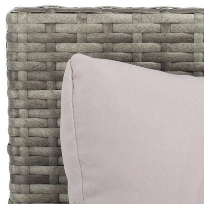 SAFAVIEH Lit de jardin Taniyah en osier avec coussins - 135L x 71P x 157H (cm)