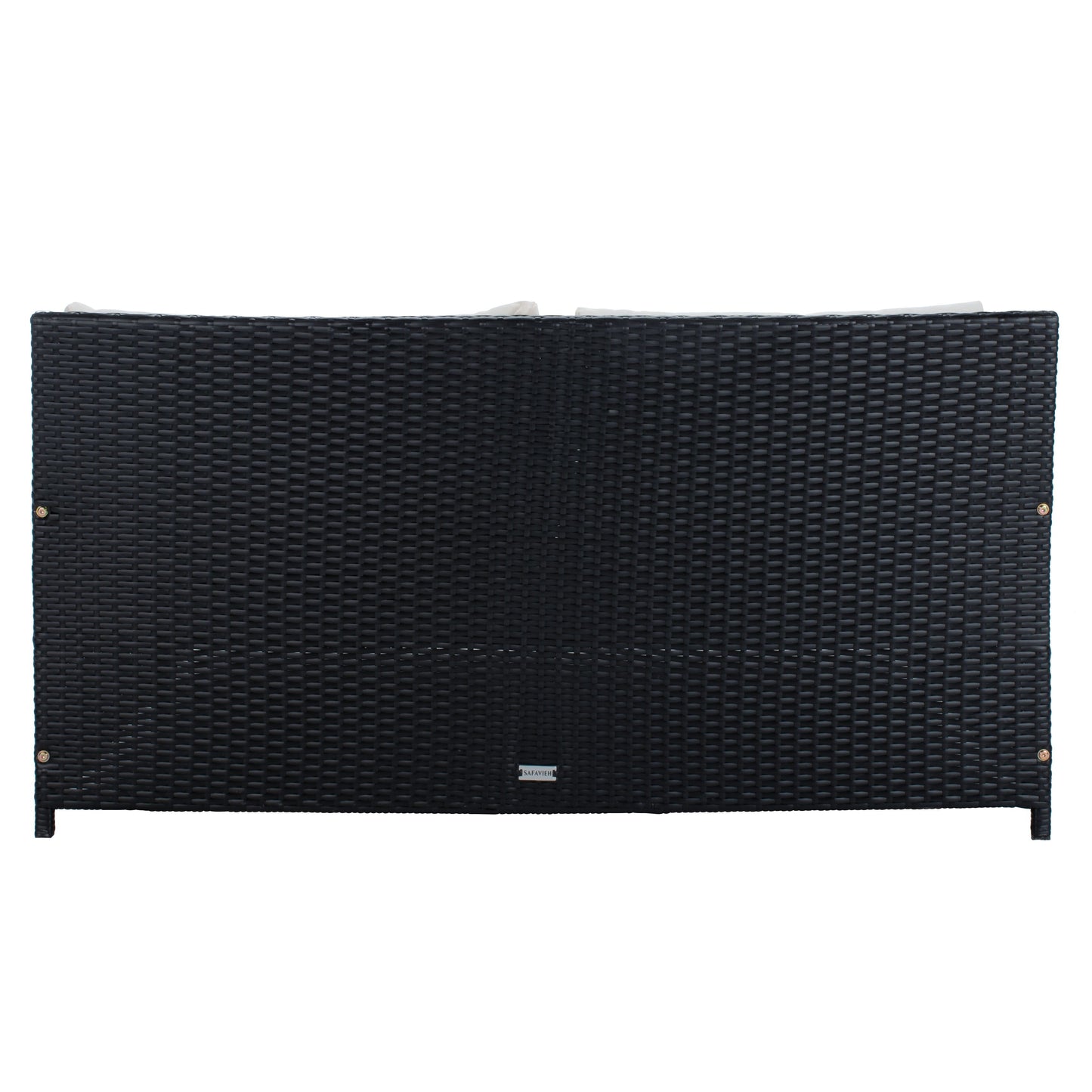 SAFAVIEH Lit de jardin Taniyah en osier avec coussins - 135L x 71P x 157H (cm)