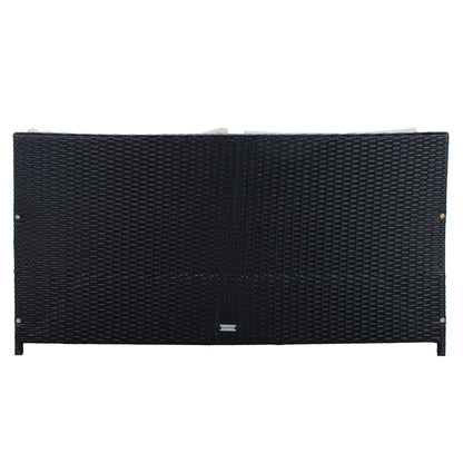 SAFAVIEH Lit de jardin Taniyah en osier avec coussins - 135L x 71P x 157H (cm)