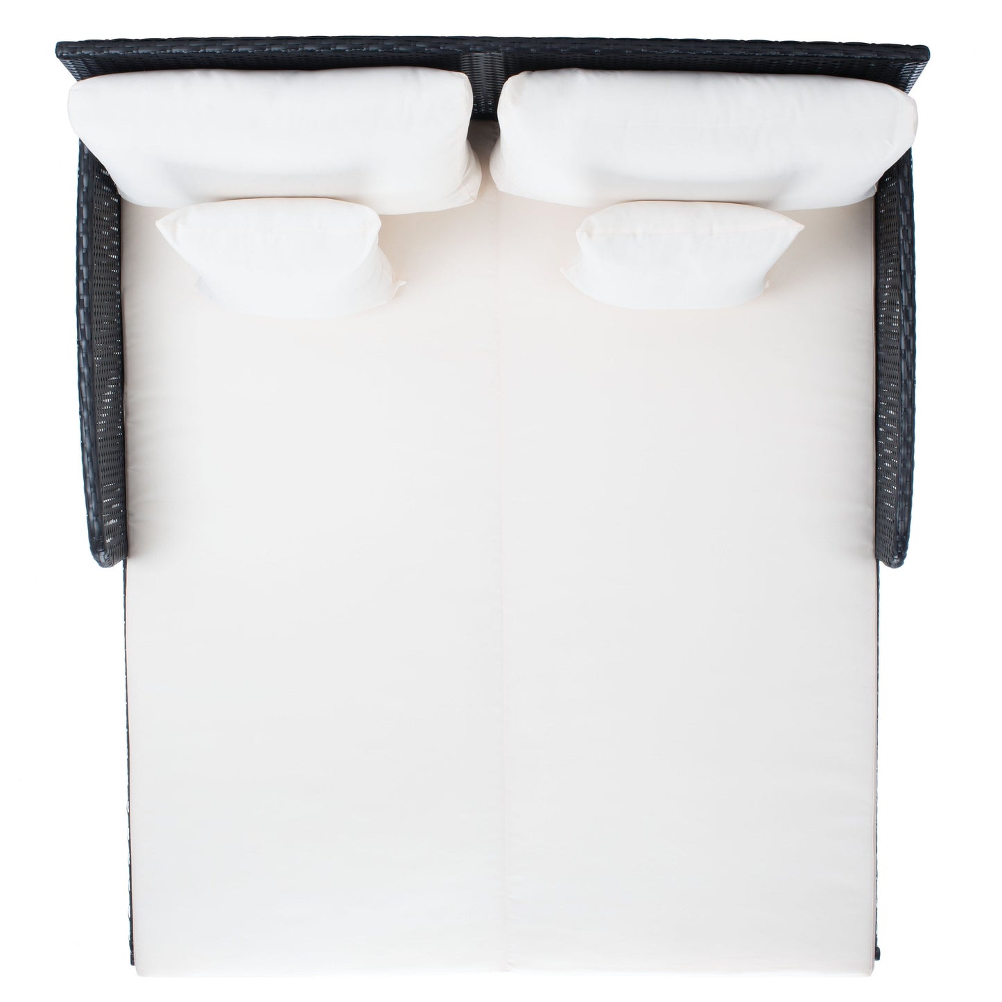 SAFAVIEH Lit de jardin Taniyah en osier avec coussins - 135L x 71P x 157H (cm)