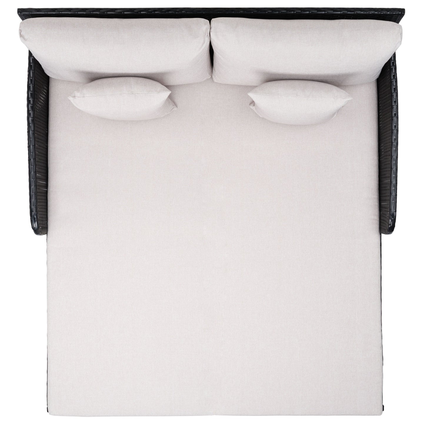 SAFAVIEH Lit de jardin Taniyah en osier avec coussins - 135L x 71P x 157H (cm)