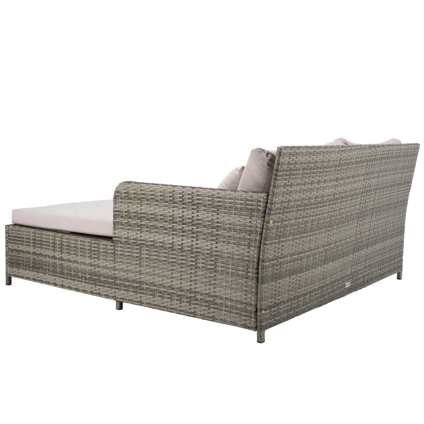 SAFAVIEH Lit de jardin Taniyah en osier avec coussins - 135L x 71P x 157H (cm)